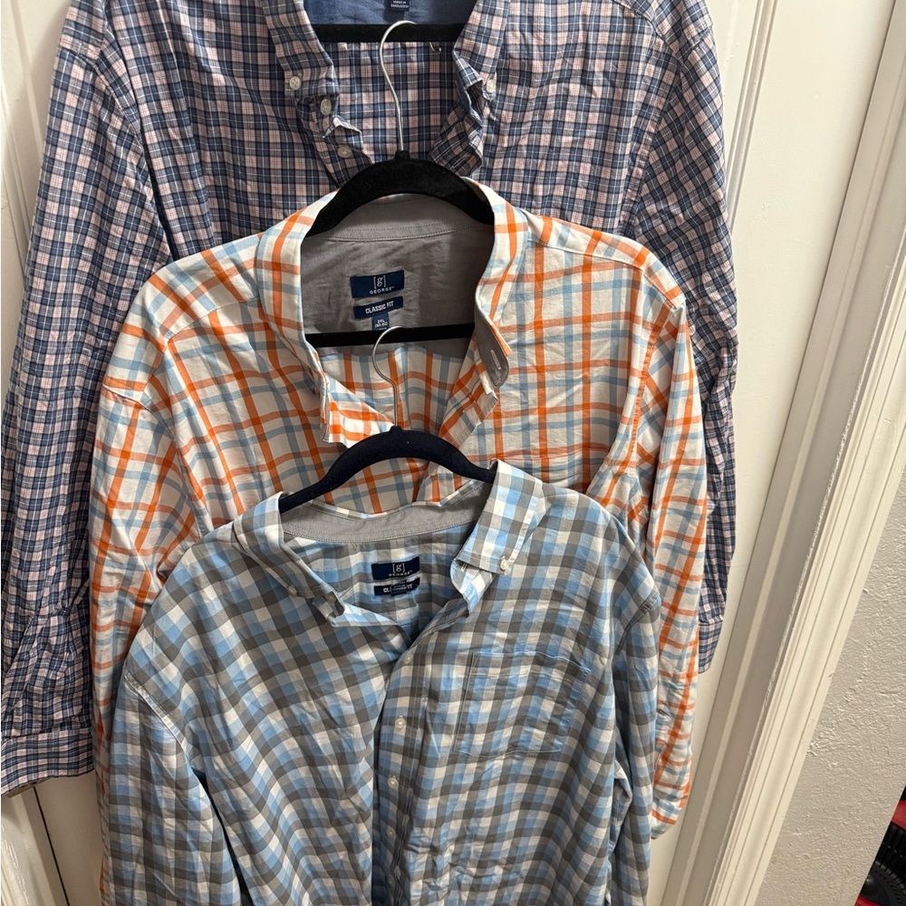 George Casual Button Down Shirt Blue and Orange